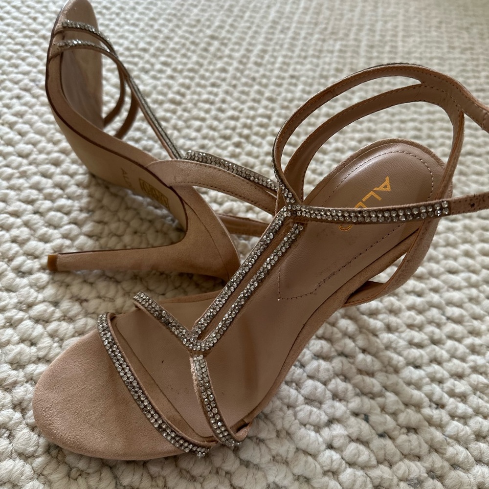 Aldo Dovyan Embellished heeled sandals in silver
